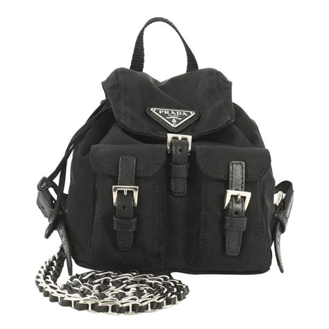 prada mini chain backpack|prada nylon backpack small.